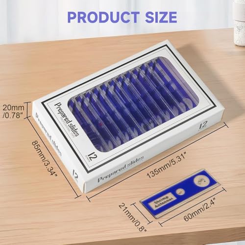 Image of Jiusion 48Pcs Prepared Microscope Slides Specimen Animals Insects Plants Flowers Sample Biological Specimen, Stereo Microscope Slide for Kids Children Students Enlighten Education
