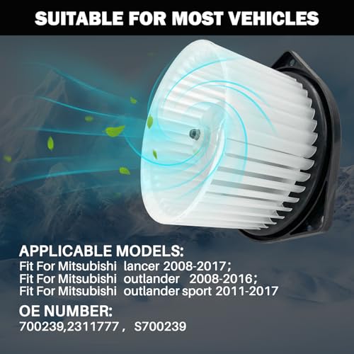 Image of 700239 AC Heater Blower Motor Fan Assembly Fit for Mitsubishi Lancer 2008-2017， Outlander 2008-2016 ，Outlander Sport 2011-2017 7802A217, 7802A357, MI3126107
