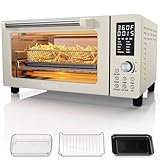 Nuwave Bravo Pro Convection Air Fryer Toaster Oven Combo, 2025 New and Improved, 10-in-1, 50°-450°F Temp Controls, Quick & Even Crisp Technology, 21Qt Capacity, Vanilla Cream, PFAS Free