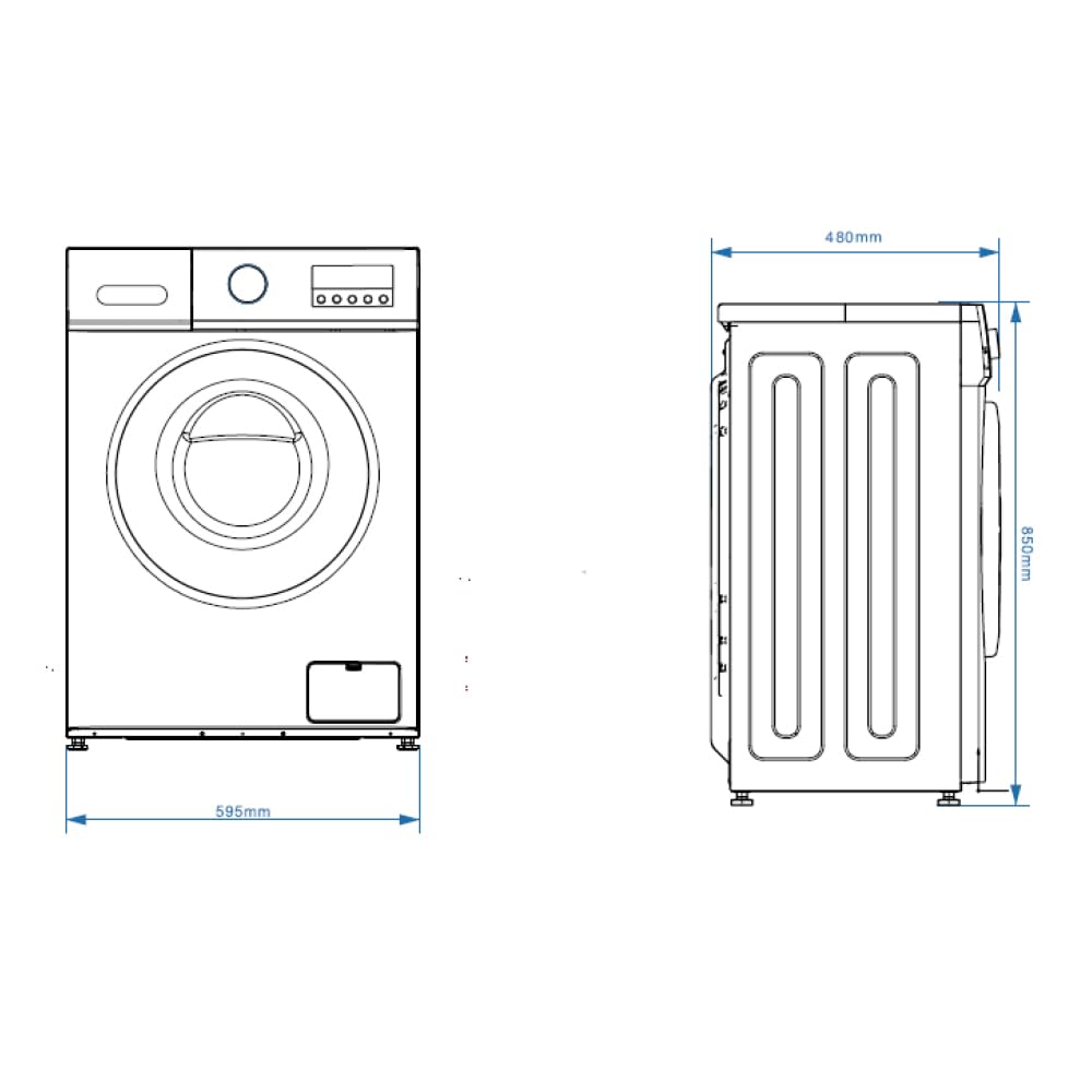 Aspes Lavadora 8 Kg Carga Frontal, Blanco, AL8201AIDVB. 1200 rpm, Motor Inverter, 12 Programas, Tambor Acero Inoxidable, Clase de Eficiencia Energética A