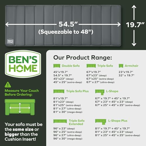 Image of BEN'SHOME Couch Cushion Support, Fix Sagging Loveseats | 48-54.5 inch x 19.7 inch | Thick 0.5״ Wood Boards Under Cushions with Anti-Slip Fabric to Repair Sagging Loveseat Springs, Worn Sofa Replacement