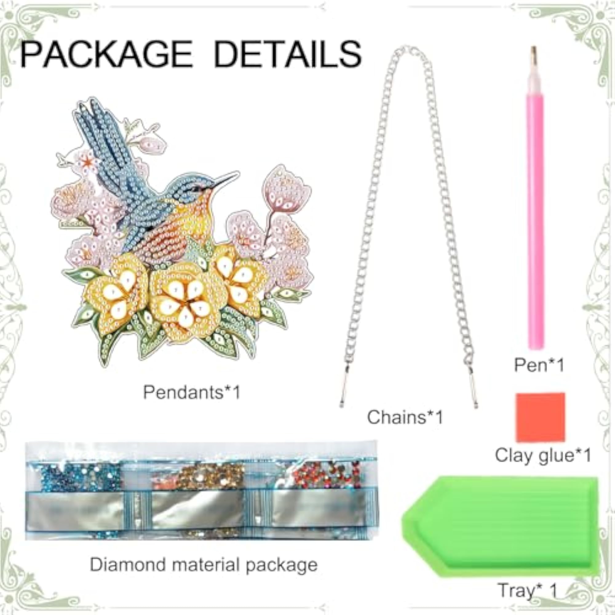 DIY 5D Bird Flower Diamond Painting Kit, Wall Art Sign