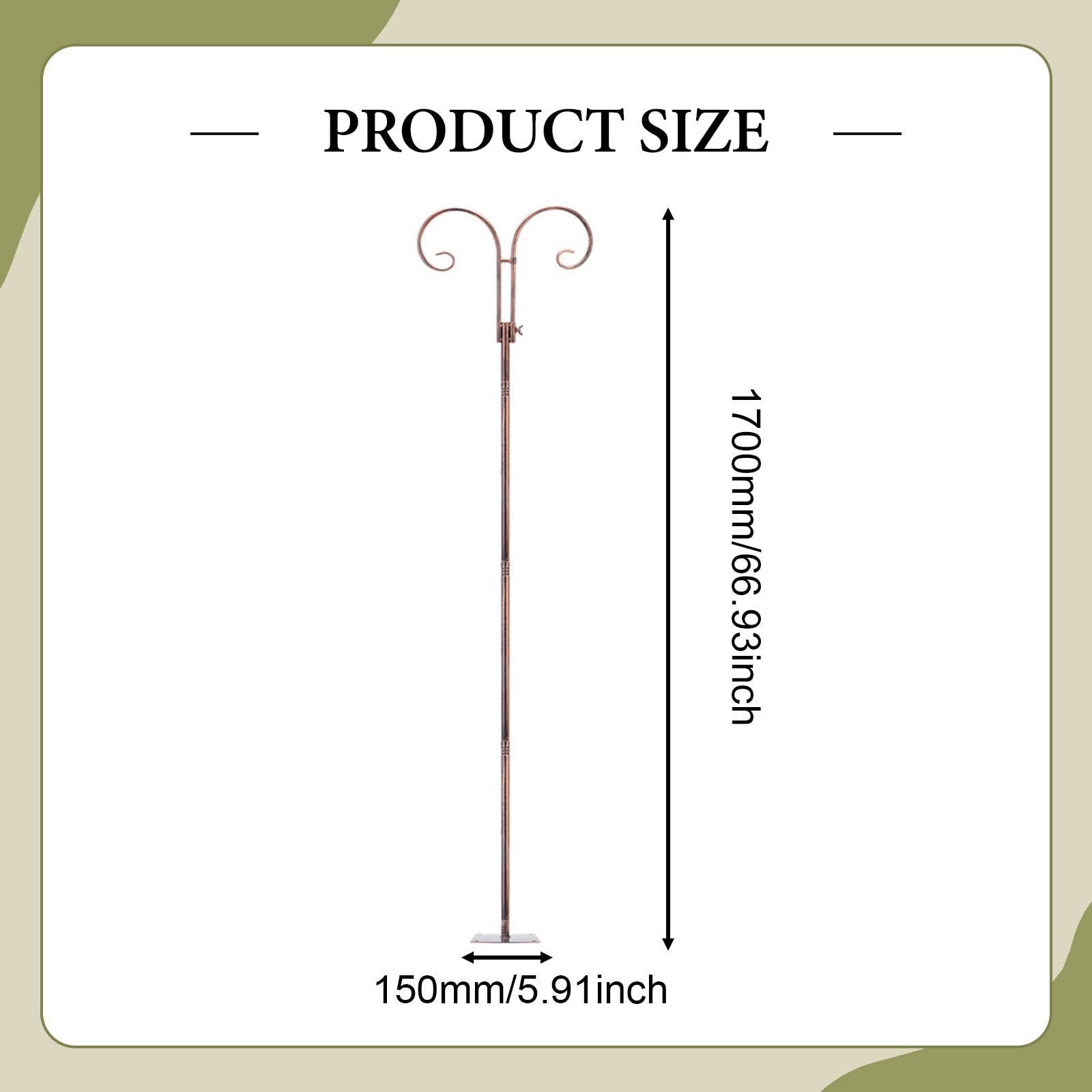 Ganci da Pastore per Giardino Esterno, Supporto Doppio Gancio per Mangiatoie Uccelli, Lanterne, Piante Sospese, Altezza 66.93 pollici