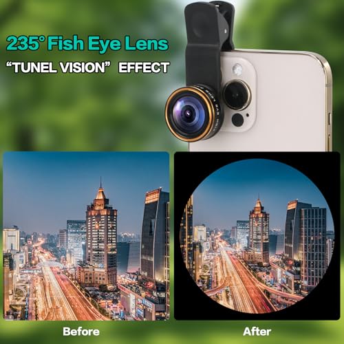 Lente ojo de pez para smartphone Android e iPhone 15 con clip de 235 grados 2