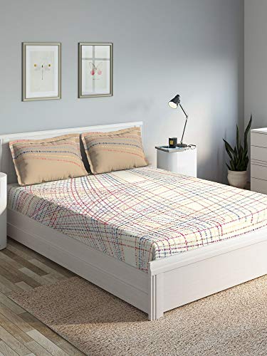 15% OFF on DDECOR Live beautiful Cotton Double Bedsheet with 2 Pillow Covers