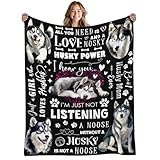 REETOOK Husky Blanket Gifts for Husky Lovers, Dog Blanket for Men, Boys, Kids, Birthday Gifts for Dog Lovers, Flannel Blankets for Couch, Sofa, Travel, Christmas Thanksgiving Day 50x60