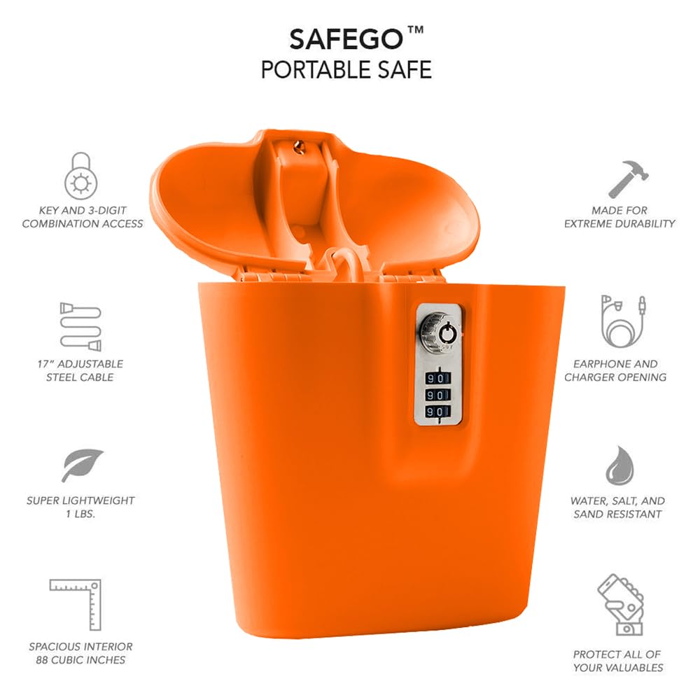 Save’n’go SAFEGO Portable Indoor/Outdoor Lock Box Safe with Key and