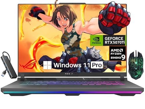 Image of ASUS ROG Strix G16 Gaming Laptop, AMD Ryzen 9 CPU (16-core), GeForce RTX 5070 Ti 12GB DDR7, 16 GB DDR5 RAM, 1 TB SSD, 16 inch LED IPS 165Hz WUXGA Dispaly, RGB Keyboard, Wi-Fi 6E, Window 11 Pro