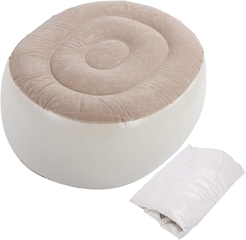 Taburete inflable, cojín otomano portátil de PVC suave, inflado rápido, para viajes en casa, para todo tipo de clima, reposapiés, silla de colchón