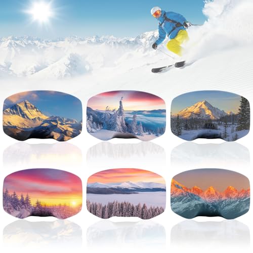 Funda Protectora para Gafas de Esquí,6 Piezas Protección para Gafas de Esquí,cubierta de gafasi de esquís,Protector de lentes de snowboard y esquís,Antirayaduras y Polvo para Viajes y Après-Ski