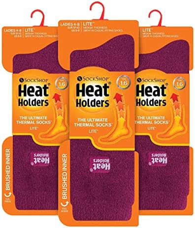HEAT HOLDERS Lite - 3 Pair Multipack Womens Thermal Socks for Winter | Thin & Warm Socks for Dress Socks