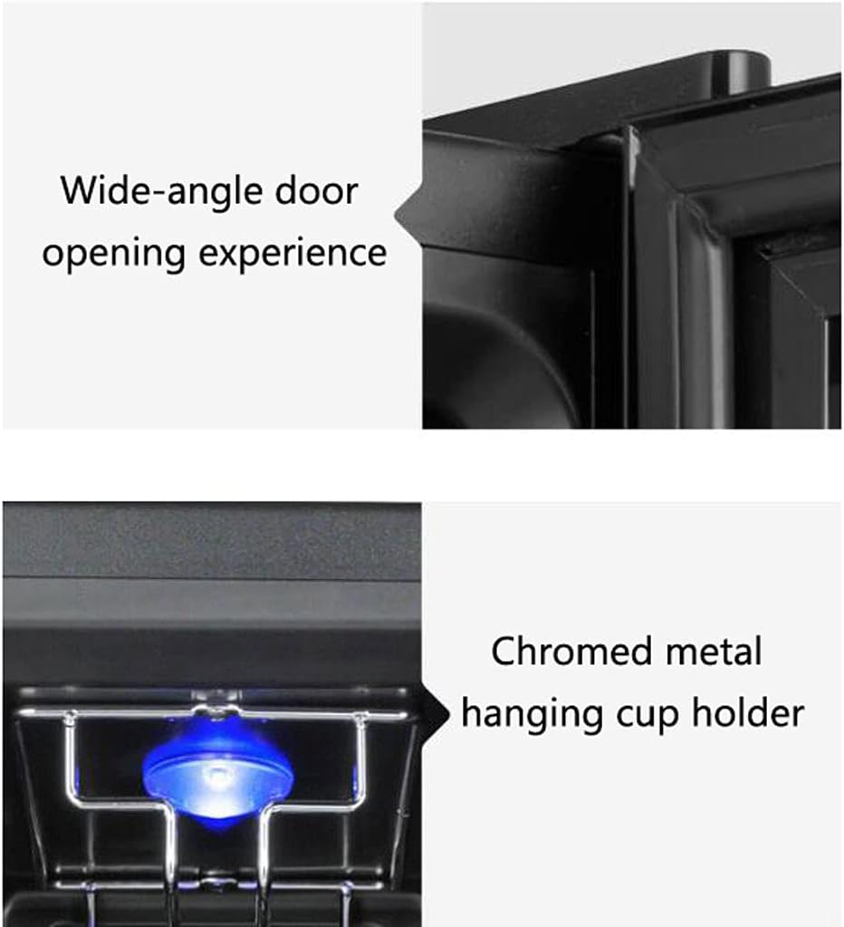 8/12 Bottles Compressor Wine Refrigerator Single Zone with Touch Control Temperature Control: 11~18℃ LED Interior Lighting 55L Large Capacity Black(60W) (with Transformer 24 Bottles)