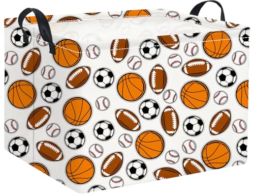 Image of Rectangular Easter Basket Baby Girl Basket Fabric Storage Bin Organizer Box Room Decor(Sports)