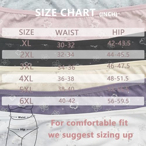 Image of Women's Plus Size Cotton Underwear Panties Mid Waisted Briefs 7-Pack XL-6XL Point Print Ladies Panties