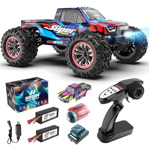 Hosim Coche teledirigido 1:10, sin escobillas, 68 km/h, RC Drift Car 4WD con 2 baterías, juguete electrónico para niños y adultos (X08)