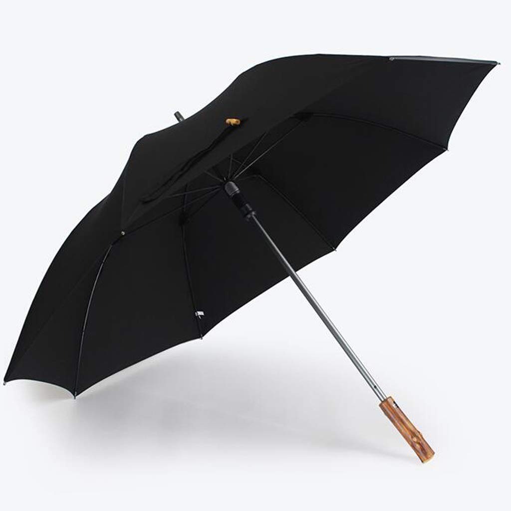 Parapluie protection UV et pluie avec poignée longue en bois de rotin robuste
