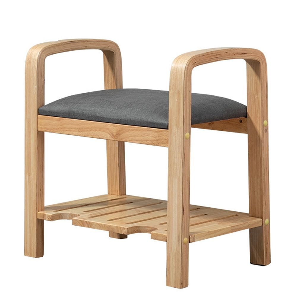Banc à chaussures entrée nordique avec étagère multicouche et coussin déhoussable