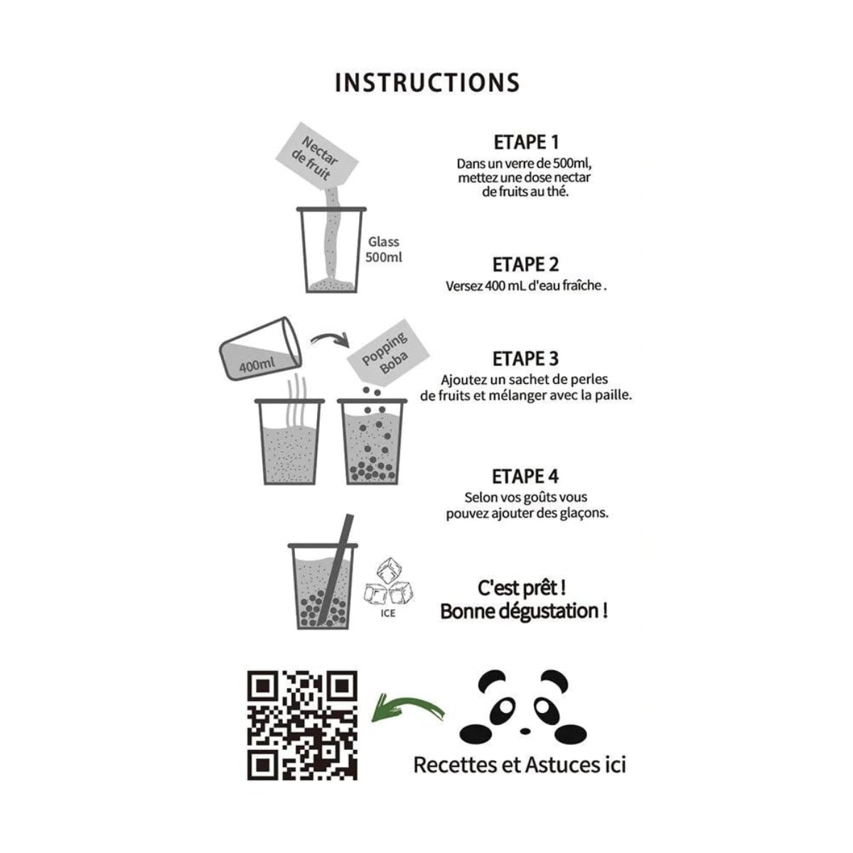 MiruMiru - Bubble Tea Kit - Perla di Mango & nettare di Frutta della Passione e Tè Oolong, Bevande e cannucce incluse (2 bevande)