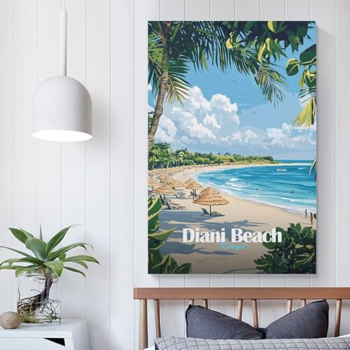 Impression sur toile Diani Beach Kenya 50x75 cm décoration murale