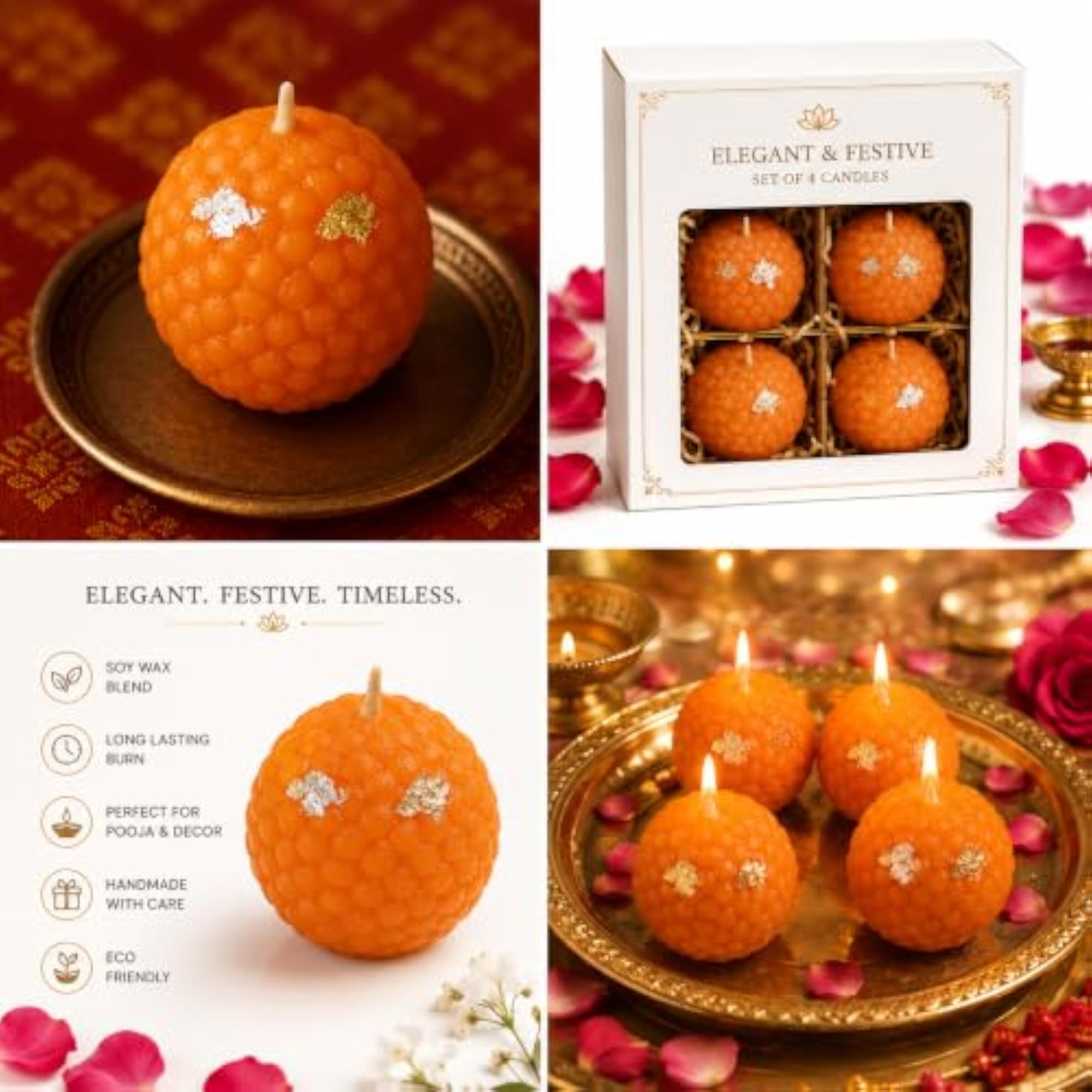 Modak Candles for Home Decor & Festivals, Pack of 6
