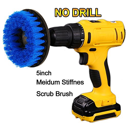 Potente escobilla con taladro Oxoxo, para la limpieza de duchas, bañeras, baños, azulejos, lechadas, alfombras, neumáticos, barcos