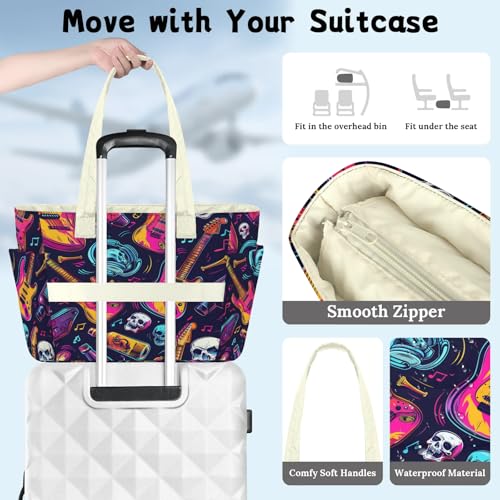Sac fourre-tout coloré matelassé pour femme grand format zippé