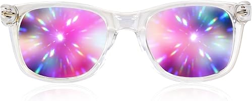 Miniatura 11 de GloFX Lentes de difracción definitiva, efecto prisma 3D arcoíris con marcos negros mate, gran accesorio para edm, concierto y rave