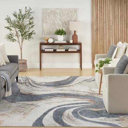 Tapete decorativo rectangular 108 cm x 79 cm azul marfil miniatura 2