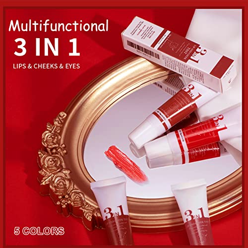 Cream Blush,3 in 1 Cheek Blush & Lip Tint & Eyeshadow Blush Stick,Blushers for Cheeks Make up,Lip Gloss Eyeshadow,Cream Contour Lip Stain Long Lasting Hydrating Formula Buildable High Pigment-01 - Image 8