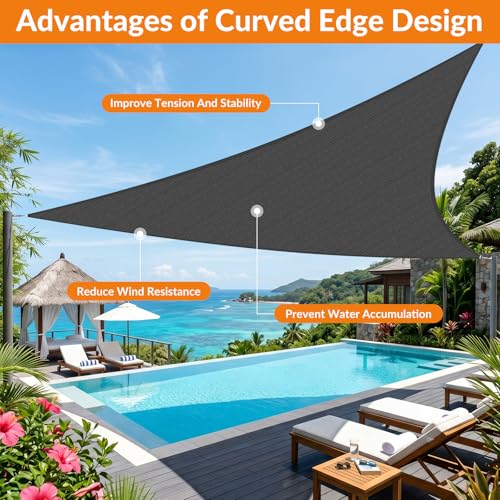 Image of KANAGAWA 16'X29' Sun Shade Sail Dark Gray Curved Square Customizable