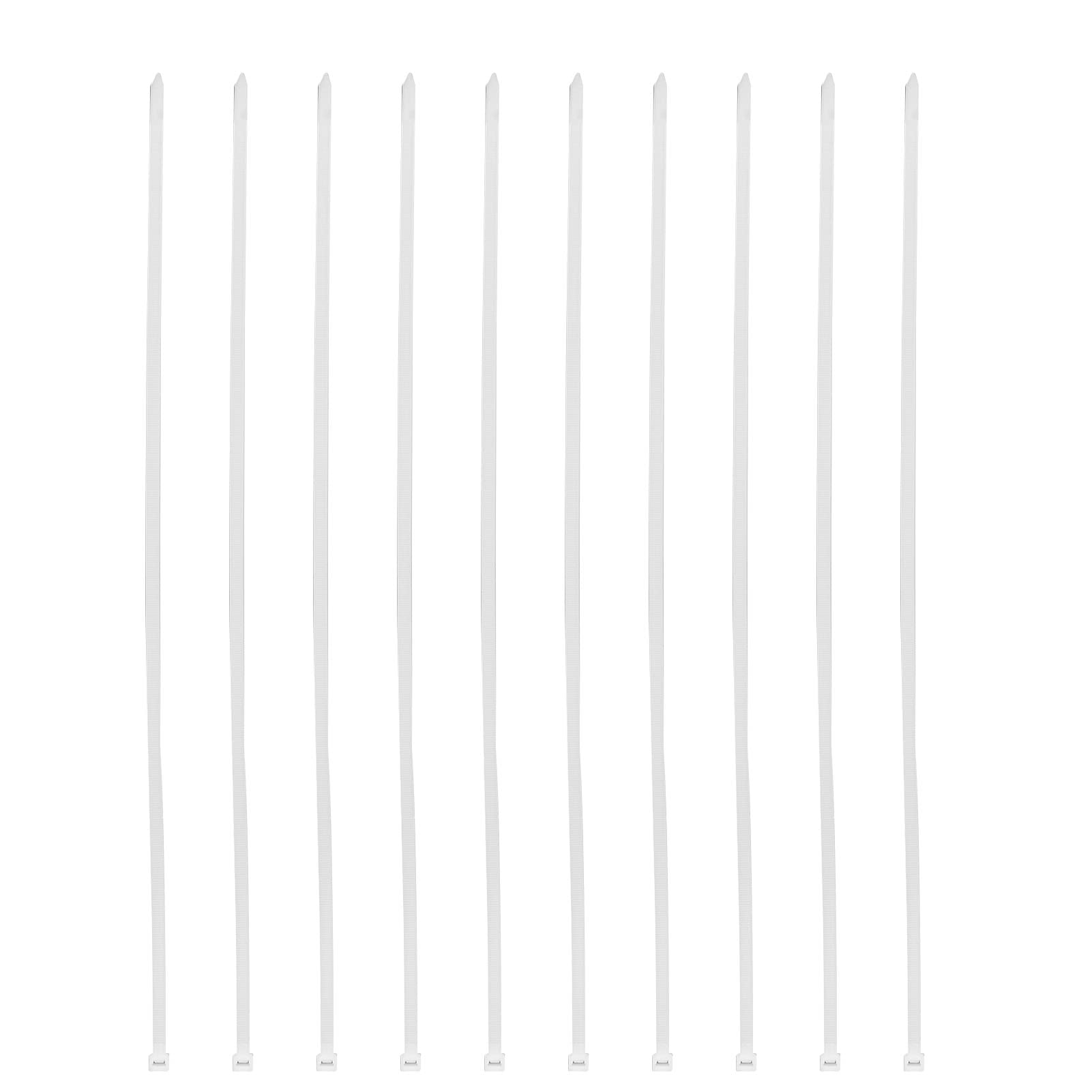 Generic Bande di Cavi Zip, Bande di Cavi Auto -chiusure, Flessibili, Bianche e Resistenti all'esterno del Garage (650 mm)