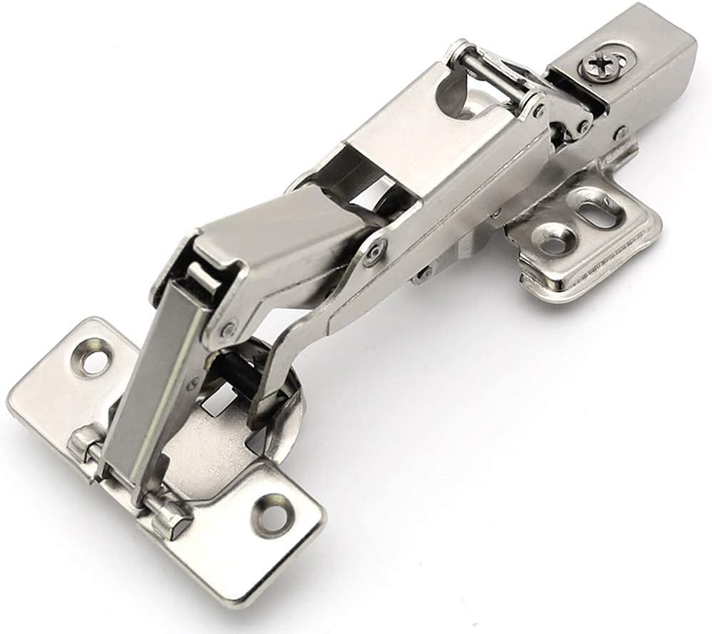 MAKINGTEC Cabinet Doors Hinges, Full Overlay Hinges Frameless Cabinet Doors Hinges Hydraulic Concealed Soft Closing Hinges for Kitchen Cabinet Folden Door (165 Degree Wardrobe Door Hinge)