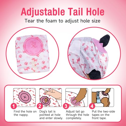 Pet Soft Dog Nappies Female, 20 Count Disposable Dog Pants Female Medium - Image 3