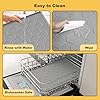 Pieviev Dog Cat Food Bowl Mat, Silicone Waterproof Food Grade Pet Food Mat for Floor, High Raised Edge to Prevent Spills, Non-Slip & Easy Clean Pet Placemat for Dog & Cat Bowls, 24''x16'', Light Gray #5