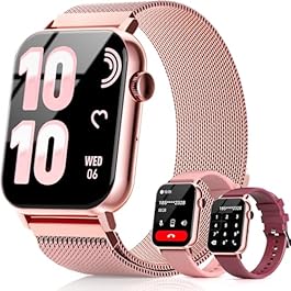 Smart Watches for Women, 1.83″ HD Fitness Tracker (Answer/Make Calls), 120+ Sport Modes with Heart Rate/Sleep Monitor, IP68 Waterproof, Fitness Watch for iOS Android, Rose Gold