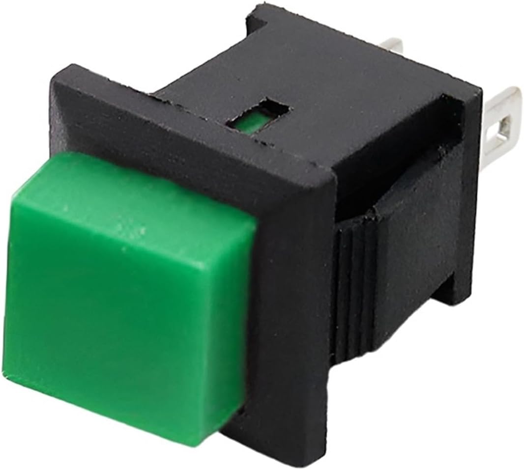 Power switch, Rocker Switch, Pack Of 10 DS-430 Square Self Resetting Power Button, 2-Pin 3A 125VAC, Multicolor(K038d026-black)