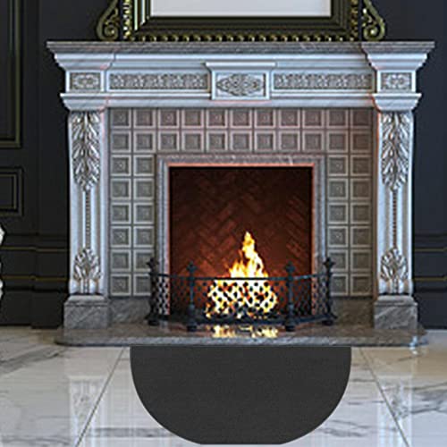 Tapis ignifuge cheminée sol semi-circulaire protection maison - 3