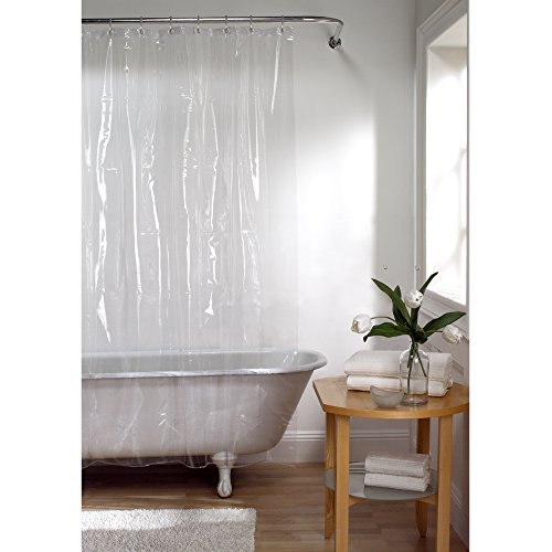 Maytex Heavyweight Premium 10-Gauge Shower Liner or Curtain with Rustproof Metal Grommets, 72 x 72 Inches, Clear - Thumbnail 2