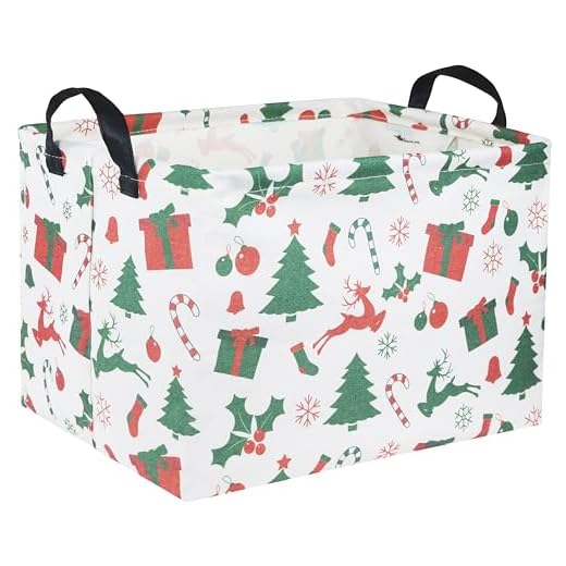 TIBAOLOVER Cesto de Natal retangular, cestas fofas de para famílias, caixa organizadora de brinquedos para crianças, decoração de quarto de Natal para festas de Natal (árvore de Natal)