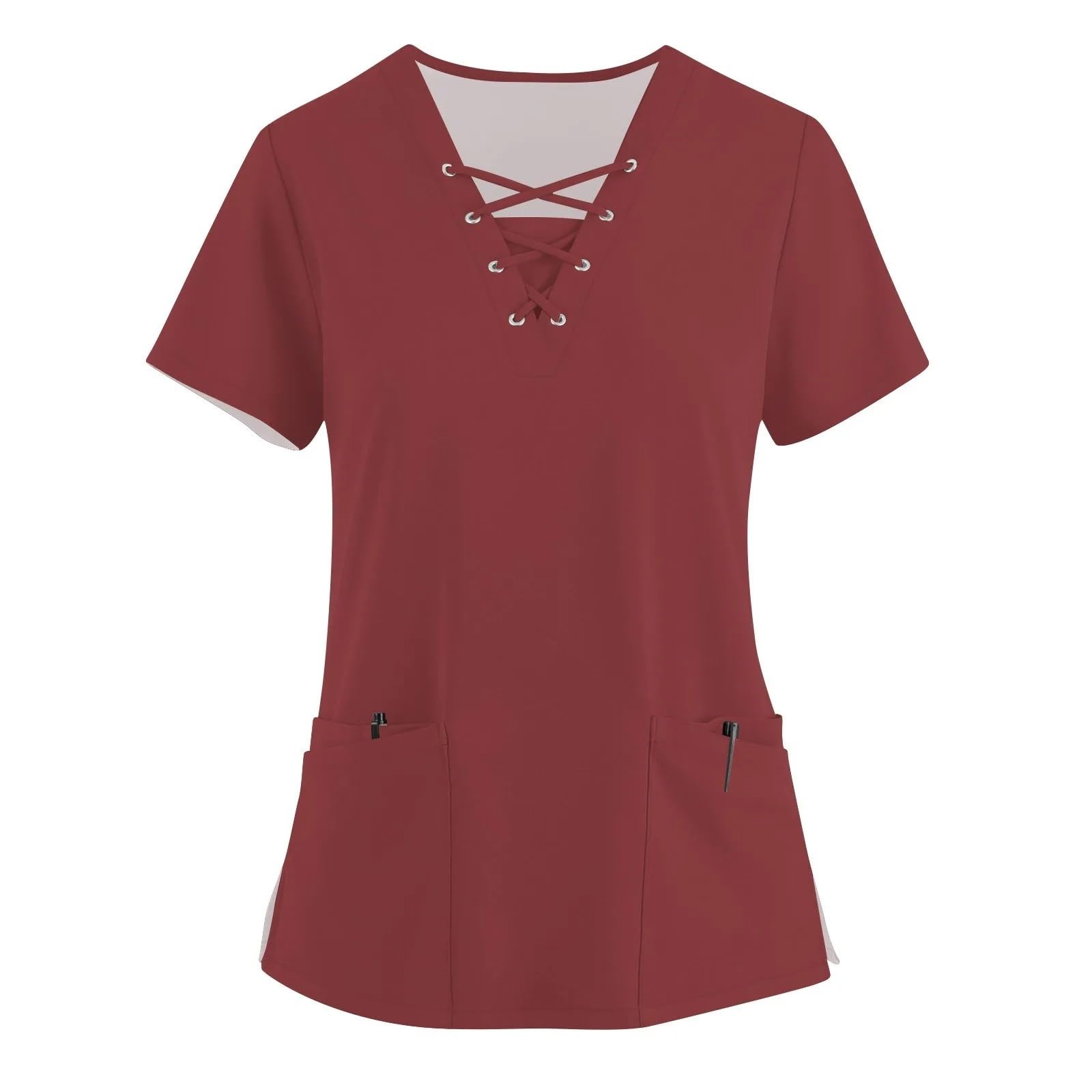 Casacca Estetista Donna Camicie da Lavoro for Infermieri, Camice da Lavoro for Donne, Camicette da Lavoro for Infermieri, Camicette ...(Red,XXXL)