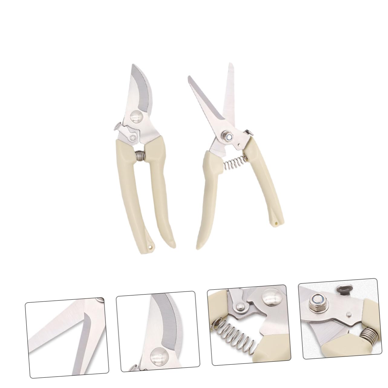 Abaodam 2 Sätze Gartenschere Handschneider Buschschere Pflanzenschneider Gartengeräte Zum Jäten Astschere Handscheren Für Die Gartenarbeit Astschneider Rostfreier Beige 2 Stück * 2
