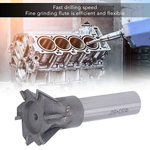 Image of Dovetail Cutter, 60 Degree Quenching Cemented Carbide Universal Handle High Temperature Resistance End Mill Smooth Chip Evacuation Efficient Flexible Dovetail Cutter Milling for Non Ferrous Metals