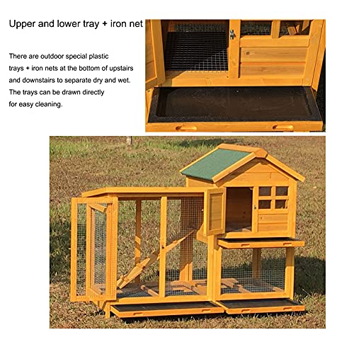 outdoor product Hühnerstall Aus Holz Im Freien, Doppellagiges Kaninchennest, Wetterfestes Tierhaus Und Geflügelstall Mit… – Bild 6