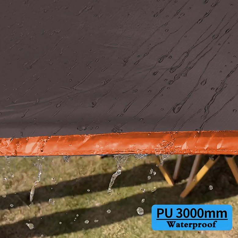 12.8x14フィート 大型キャンプタープ アウトドア 8人用 シェルター キャンプ オーニング (タープポールなし)