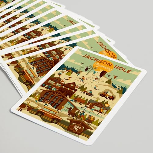 Lantern Press Jackson Hole Wyoming Baraja Poker 52 Cartas miniatura 5