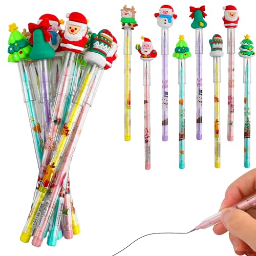 DIYASY 24 lápices mecánicos navideños apilables miniatura 1