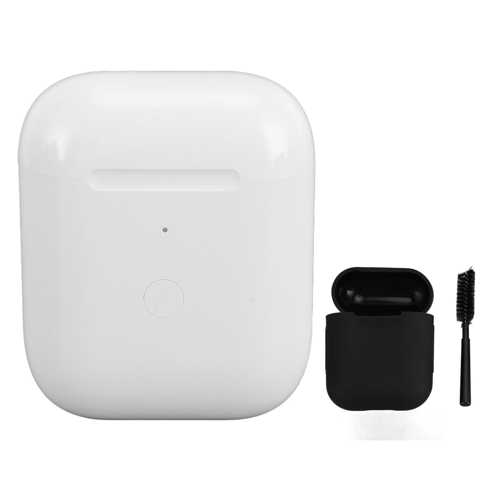 Funda de Carga Inalámbrica para Auriculares iOS de 1.ª y 2.ª Generación, Funda de Cargador de Batería Integrada de 550 MAh de Repuesto con Botón de Sincronización de