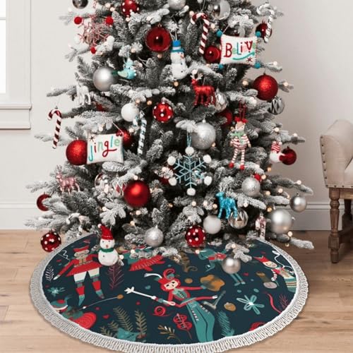 Jupe de sapin de Noël Casse-noisette 91cm et tapis de sol étanche