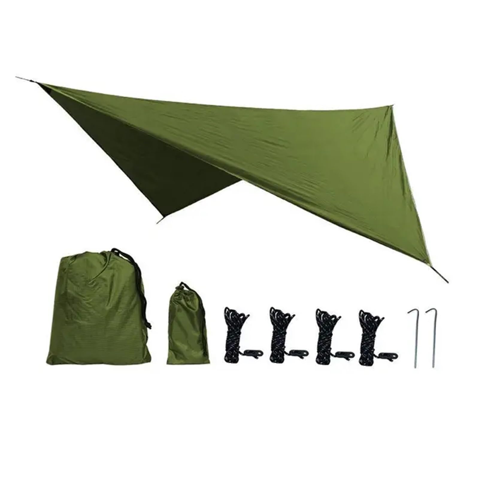 Tent tarp Waterproof Tarp Tent Shade Outdoor Camping Hammock Rain Fly Garden Awning Canopy Sunshade Ultralight 350x280cm(Green 01)