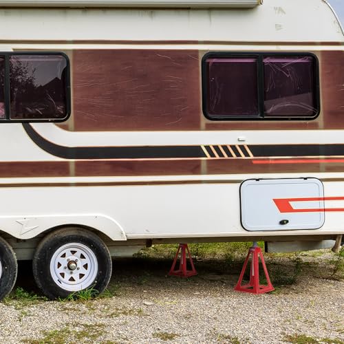 SHALL RV Stabilizer Jacks, 4-Pack Heavy Duty Aluminum Jack Stands for Travel Trailer Camper, Single Support up to 7500 Lbs, RV Leveling Screw Jack with Spare Nuts & Pads, Adjustable from 11\" to 17\" - Thumbnail 7